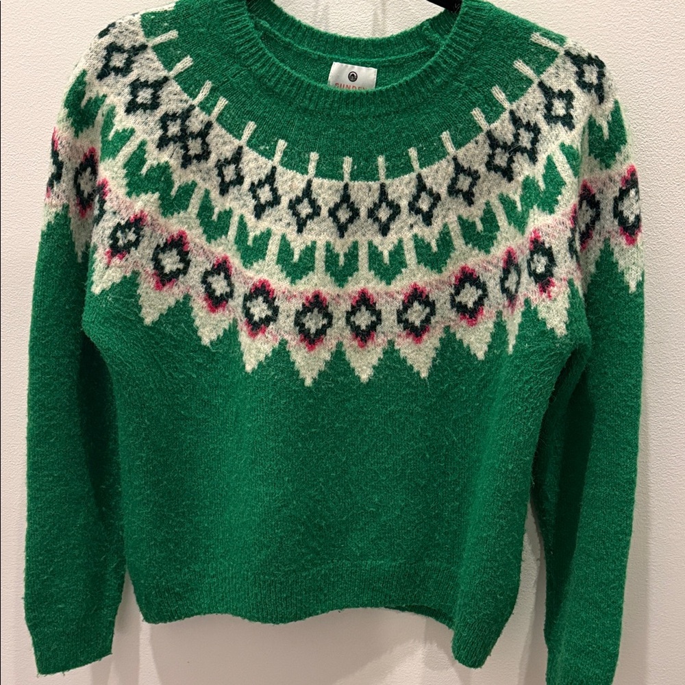 Sundry - Green Patterned Women's Sweater